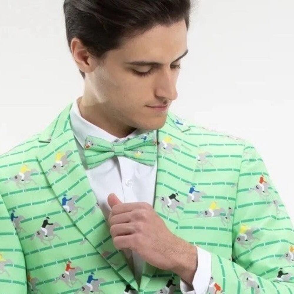 The Louisville Kentucky Derby Horse Racing Stripe BOW TIE Shinesty